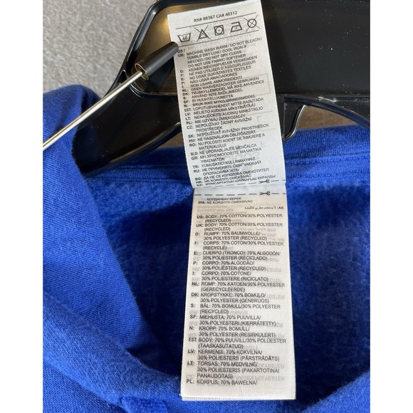 Adidas Hoodie Pullover Unisex Blue Large - Picture 5 of 11